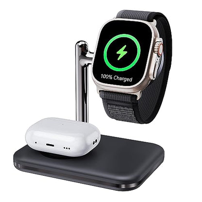 2 in 1 Charger Stand for Apple Watch and AirPods - color: Black