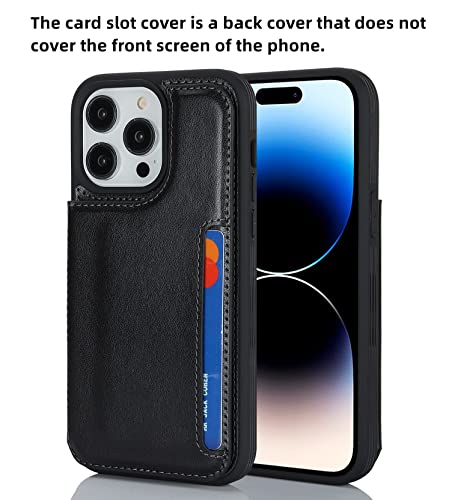 iCoverCase Compatible with iPhone 14 Pro Case with Card Holder, Wallet Case for Women Men RFID Blocking PU Leather Protective Phone Case 6.1 Inch (Black) - color: Black