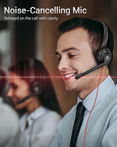 NUBWO HW02 USB C/3.5 Headset with Microphone, in-line Mute & Volume Control - color: Dark, size: 1 pack