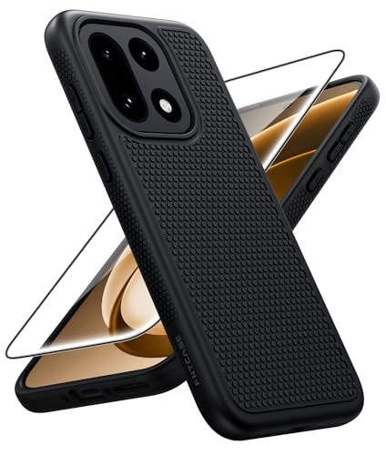 FNTCASE for OnePlus 15 Case: Non Slip One Plus 15 Matte TPU Shockproof | With Screen Protector, 14FT Military Grade Drop Protection, Anti-Scratch, Protective Cell Phone Cover, for Daily Use, Black - color: Black, size: For OnePlus 15
