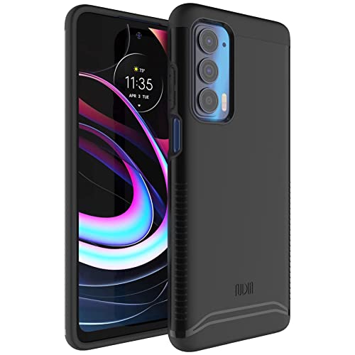 TUDIA DualShield Designed for Motorola Edge 5G UW/Moto Edge 2021 Case - Slim Heavy Duty Tough Dual Layer Protection - Matte Black - color: Matte Black
