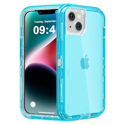 Follaroma for iPhone 13 Case, Heavy Duty Shockproof Protection Phone Cases, Anti-Drop, Dual Layer Transparent Protective Cover Compatible with iPhone 13, 6.1 inch, Crystal Blue - color: Blue, size: iPhone 13 6.1’