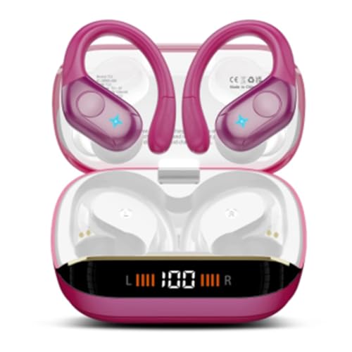 Wireless Earbuds Sports, 75Hrs Bluetooth 5.4 Headphones, Hi-Fi Stereo Bass - color: Y-Starry Rose Gold