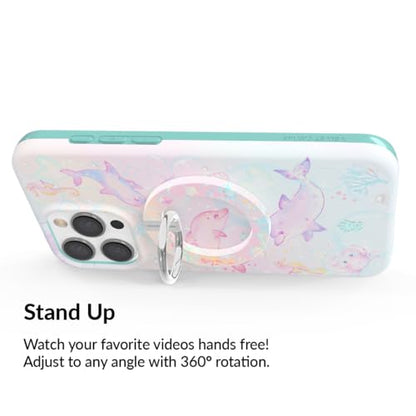 VELVET CAVIAR Compatible with MagSafe Phone Grip - Magnetic Ring Holder with Adjustable Stand - Removable MagSafe Accessories for iPhone 16, 15, 14, 13, 12 (Dolphins) - color: Dolphins