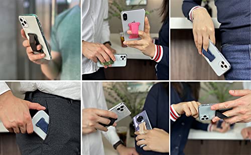 Phone Grip Holder for Hand, Universal Finger Strap Phone Holder, Finger Selfie Grip Compatible with Most Smartphones (Blue) - 2Pack - color: Blue