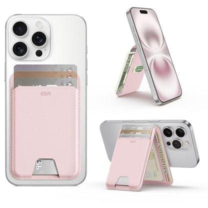 ESR Aura for MagSafe Wallet with Adjustable Stand, 5 Card Holder | RFID Blocking, Strong Magnetic Wallet for iPhone 17 Pro Max 17e 16 15 14 13 12 Series, Bubblegum Pink - color: Bubblegum Pink