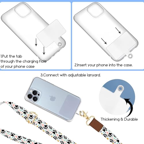 Phone Lanyard Wrist Strap Crossbody Adjustable, Cell Phone Lanyard for Around The Neck Shoulder Wristlet Strap - color: Dog Paw