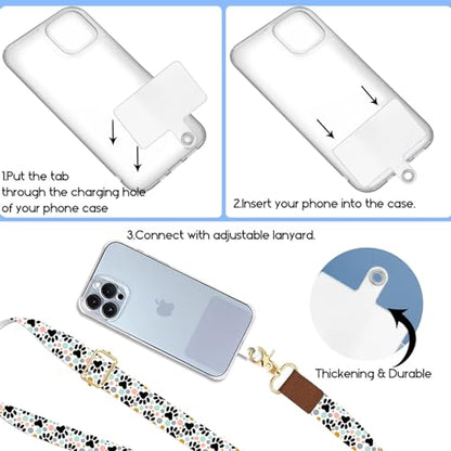 Phone Lanyard Wrist Strap Crossbody Adjustable, Cell Phone Lanyard for Around The Neck Shoulder Wristlet Strap - color: Dog Paw