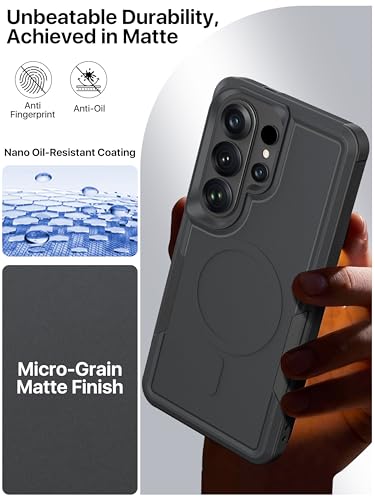 Magnetic for Samsung Galaxy S26 Ultra Case Heavy Duty Protection, Military-Grade Dual-Layer Shockproof S26 Ultra Phone Case [Fit for MagSafe] Matte Finish Case S 26 Ultra 6.9", Black - color: Black
