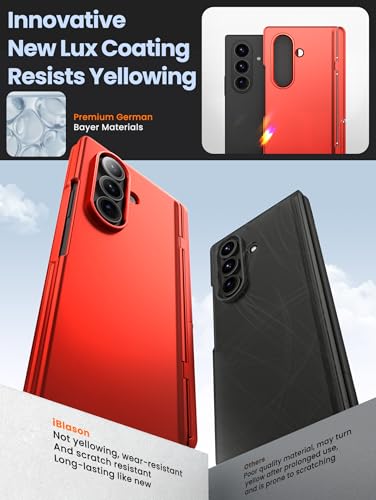 i-Blason for Samsung Galaxy Z Fold 7 Case MagSafe with Stand [9H+ Tempered Glass Screen Protector] [Hinge Protection] Wireless Charging Full-Body Protective Kickstand Case for Z Fold 7 (Red) - color: Red