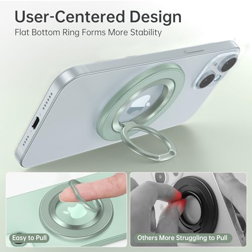 SYNCWIRE for MagSafe Phone Grip, Magnetic Phone Ring Holder - color: Light Green