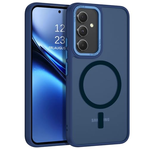 GUAGUA for Samsung Galaxy A54 Case Compatible with MagSafe Galaxy A54 Magnetic Cases Translucent Matte Skin Feeling Shockproof Protective Anti-Scratch Phone Case for Samsung Galaxy A54 5G 6.4'', Blue - color: Blue, size: for Samsung A54 5G