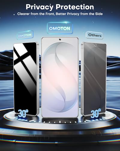 OMOTON Privacy Screen Protector for Samsung Galaxy S26 Ultra, 28° Anti-Spy | Auto-Align Installation, 9H Tempered Glass &12FT Military Grade Shatterproof, Instant Fingerprint Unlock, Bubble Free, 2 Pack - size: S26 Ultra