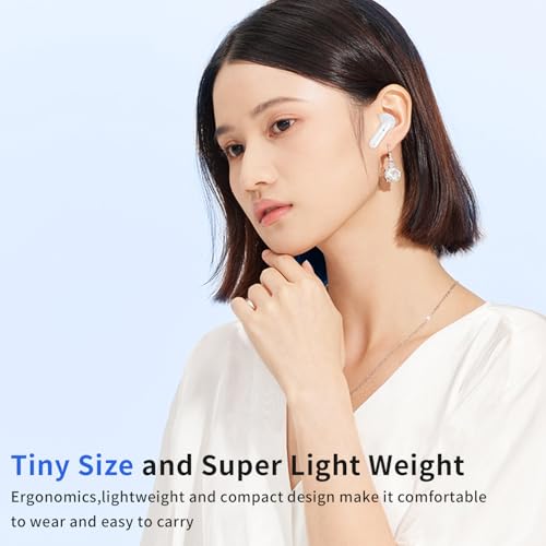 Two Pairs Wireless Earbuds, Dual Pair Headphones Ear Buds Bluetooth 5.5 with Noise Cancelling, LED Display Power in Ear Earphones Waterproof 120H Playtime for Laptop Pad Phones (White) - color: White