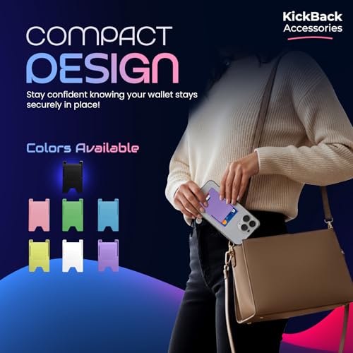 Slim Adhesive Cell Phone Wallet with Built-in Metal Plate - RFID Blocking Credit Card Holder for Phone Case - Plastic Wallet for Phone Holds 3 Cards Securely (Purple) - color: Lavender