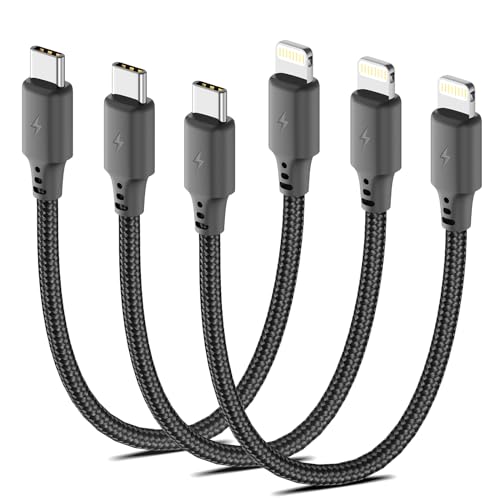 6inch USB C to Lightning Cable, 3Pack iPhone Charger Cord for iPhone 14/13 - size: 0.5FT