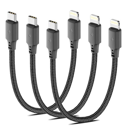 6inch USB C to Lightning Cable, 3Pack iPhone Charger Cord for iPhone 14/13 - size: 0.5FT