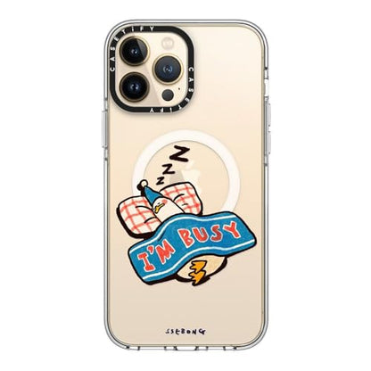 CASETiFY for iPhone 13 Pro Max Case - Impact Clear Compatible with MagSafe | Not Yellowing | 6.6 ft. 3x Military Grade Drop Protection | I'm so busy | Clear - color: I'm so busy, size: Iphone 13 Pro Max (6.7")