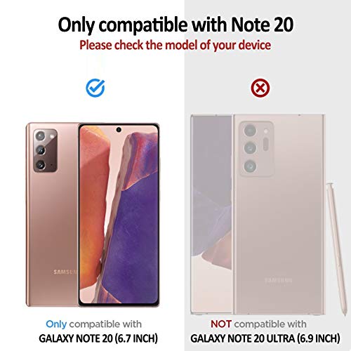 Lanhiem Galaxy Note 20 Case, Built-in Screen Protector with Fingerprint Film Waterproof Dustproof Case, Full Body Heavy Duty Protective Cover for Samsung Galaxy Note 20 6.7 inch (Black/Clear) - size: for Note 20
