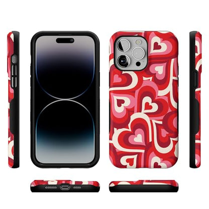 Casely iPhone 14 Pro Max Case | Love Song Remix | Ombre Hearts | Bold Protective Design | Compatible with MagSafe - color: Love Song Remix | Ombre Hearts