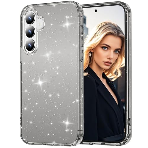 Glitter Case for Samsung Galaxy A17 5G Case, Bling Glitter Shockproof Phone Case for Galaxy A17 Case, Anti-Yellowing Clear Glittering Protective Case for Women and Girls (Black) - color: Black, size: A17