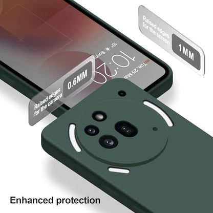 Silicone Case for Nothing Phone 3A Pro, Green | Soft Silicone Silky Touch Easy Clean, Shockproof Slim Phone Cover, Upgraded Camera Protection, Anti-Scratch Microfiber Lining - color: Green, size: Nothing Phone 3A Pro