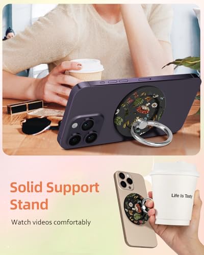Lotadilo Magnetic Phone Ring Holder, Cute Phone Grip Stand, Mushroom - color: Mushroom