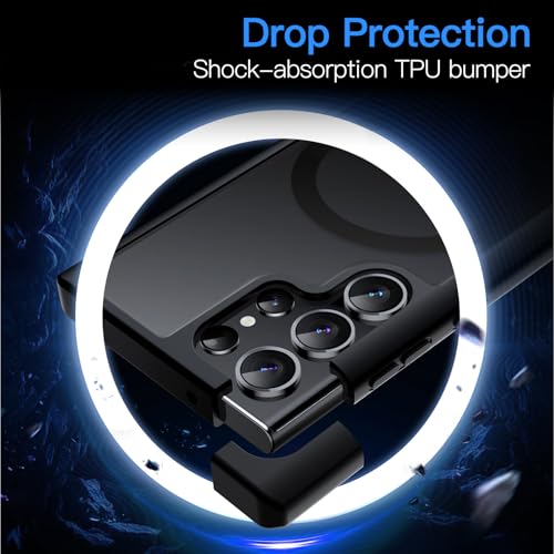 JETech Magnetic Case for Samsung Galaxy S23 Ultra, Black - color: Black