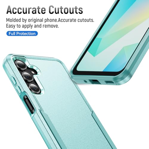 Phone Case for Samsung Galaxy A17 5G Case, Samsung A17 5G Case with Tempered Glass Screen Protector, Soft TPU Hard Back Double Layer Phone Cover (Mint) - color: Mint