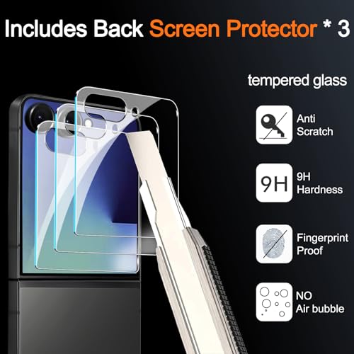 IMBZBK 9 in 1 Screen Protector for Samsung Galaxy Z Flip 7, 3+3+3 Pack - color: Z Flip 7-Transparent