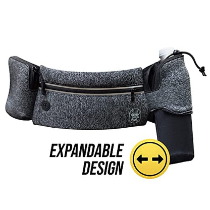 Running Belt with Water Bottle Holder Waist Bag Extender Grey - color: Grey