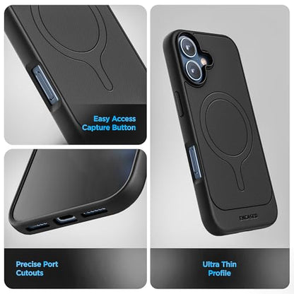 Encased Thin Armor for iPhone 17 Case with Belt Clip Holster | Slim Flexible TPU Cover (Compatible with MagSafe) Black - size: iPhone 17
