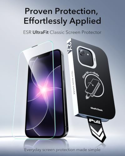 ESR 3 Pack for iPhone 17e/16e/14/13/13 Pro Screen Protector, Classic | Easy One-Pull Installation, 2X Impact Absorption, 9H Tempered Glass, Full-Coverage Protection, UltraFit Tray, Bubble-Free - size: iPhone 17e/16e/14/13/13 Pro 6.1 inch