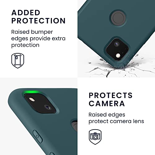 kwmobile Case Compatible with Google Pixel 4a Case - Slim Protective TPU Silicone Phone Cover - Teal Matte - color: teal matte