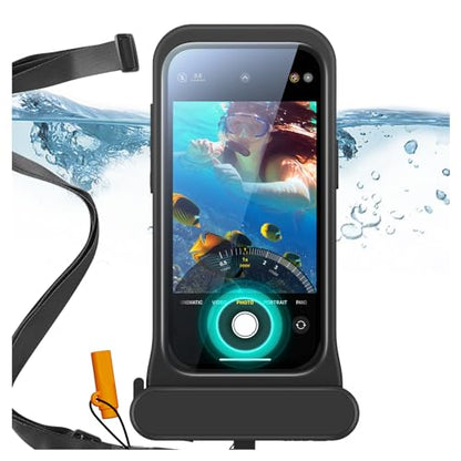 ESR Waterproof Phone Pouch for iPhone 13/14 /15, Black | Underwater Touch Sensitivity, IPX8 Floating Waterproof Cellphone Case with Lanyard, Dry Bag for Snorkeling