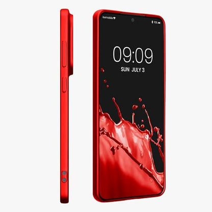 kwmobile Case Compatible with Samsung Galaxy S25 Edge Case - Soft Slim Metallic TPU Silicone Cover - Metallic Dark Red - color: metallic dark red, size: Galaxy S25 Edge