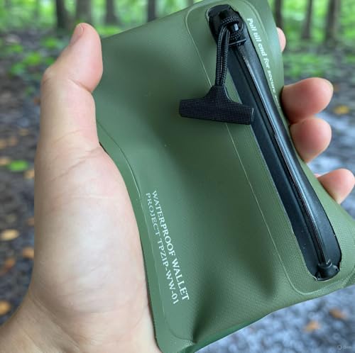Heavy Duty Airtight Wallet Submersible Waterproof Wallet Protection for Keys, Cards - color: Oliver Green (Hypalon Texture), size: 5.2" X 4" / 13.5CM X 10 CM