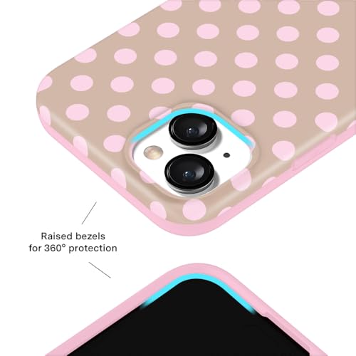VELVET CAVIAR for iPhone 15 Case - Compatible with MagSafe - 10ft Drop Tested - Brown Sugar Polka Dot - color: Brown Sugar Polka Dot, size: 15