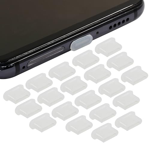Jiozermi Silicone USB C Anti Dust Plugs, Transparent, 20Pcs - color: Transparent, size: 20 Pcs
