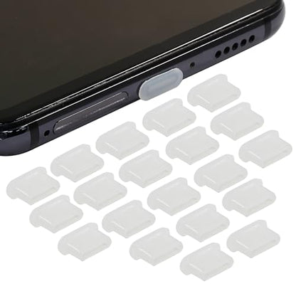 Jiozermi Silicone USB C Anti Dust Plugs, Transparent, 20Pcs - color: Transparent, size: 20 Pcs