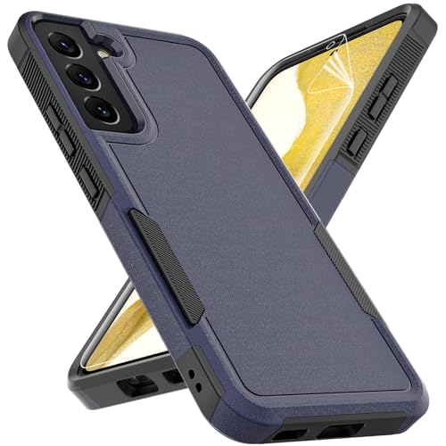 for Samsung Galaxy S22 Plus Case: Dual Layer Protective Heavy Duty Cell Phone Cover Shockproof Rugged with Screen Protector - Military Protection Bumper Tough - Samsung Galaxy S22+ Plus 2022, Blue - color: Navy Blue (PC) + Black (TPU)