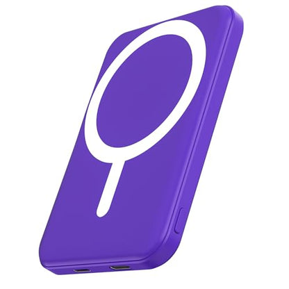 podoru for MagSafe Power Bank 5000mAh, Ultra-Slim Magnetic Portable Charger - color: Demon Purple