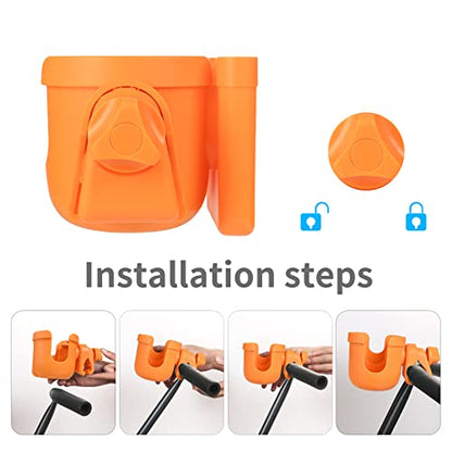 Suranew Cup Holder with Phone for Walker Wheelchair Stroller Orange - color: Orange