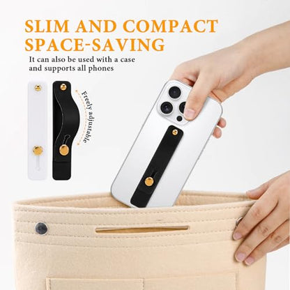 2-Pack White Silicone Phone Strap with Kickstand - Versatile Grip & Holder for Most Phones and Cases (Black *1 + White * 1) - color: Black *1 + White * 1