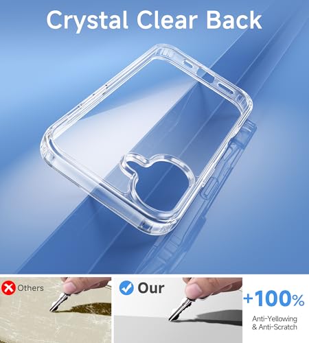USLAI Case for iPhone 16, Anti-Yellowing, Crystal Clear Back, Shockproof & Military‑Grade Drop Protection - Transparent - color: Clear, size: iPhone 16