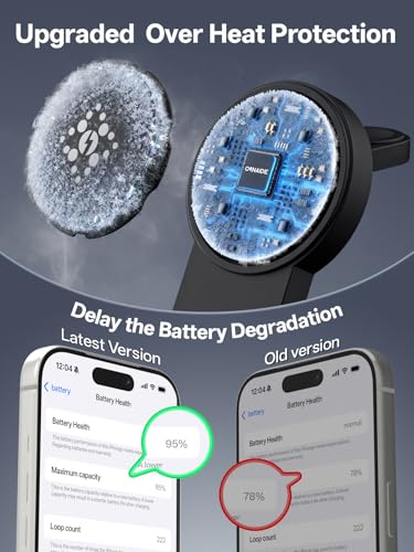 3 in 1 Foldable Charging Station for Apple Devices, Wireless Charger Stand for MagSafe Charger for iPhone 17/16/15/14/13/12, Phone Watch Charging Station for iWatch 10-2, for AirPods