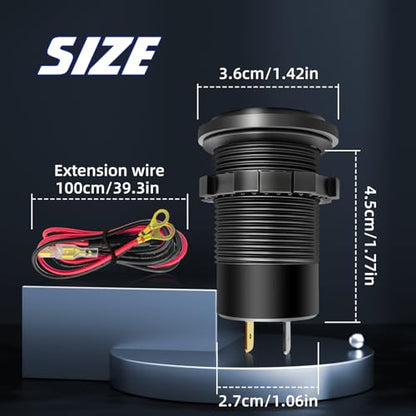 12V USB Outlet, 3 Port Car Charger Socket for Boat Marine RV Truck Golf - color: 1-Pack