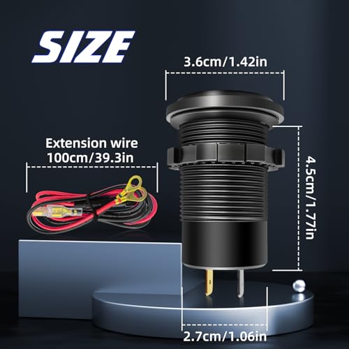 12V USB Outlet, 3 Port Car Charger Socket for Boat Marine RV Truck Golf - color: 2-Pack