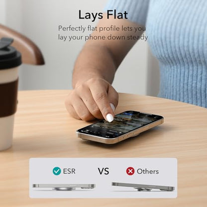 ESR Magnetic Phone Ring Holder, Compatible with MagSafe Ring Holder, Magnetic Phone Grip with Adjustable Stand, Compatible with MagSafe Phone Grip, for iPhone 16/15/14/13/12, S25, Rhinestone Silver - color: Rhinestone Silver