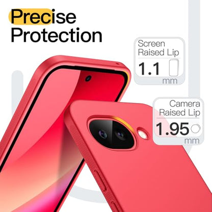 JETech Slim Case for Google Pixel 10a, Anti-Slip, Berry | Soft TPU Design, Matte Finish, Shockproof Protection - color: Berry
